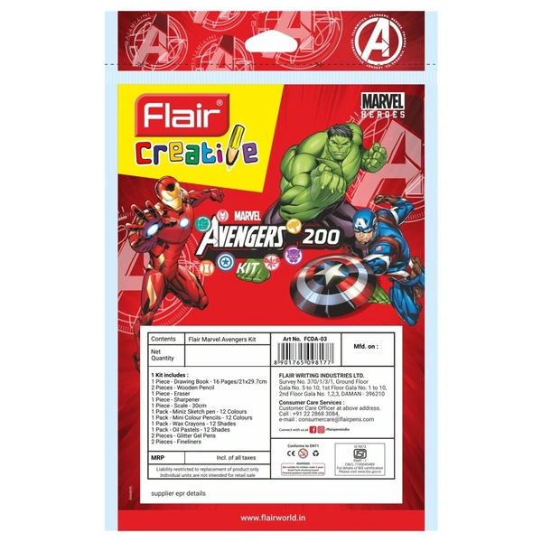 Flair Marvel Avengers Stationery Kit- 14 Pieces: 1 Unit - 1 Unit