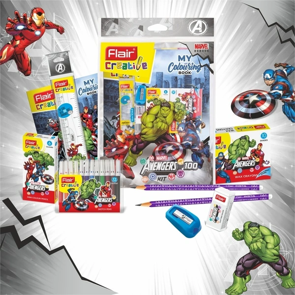 Flair Marvel Avengers Stationery Kit - 9 Pieces: 1 Unit - 1 Unit