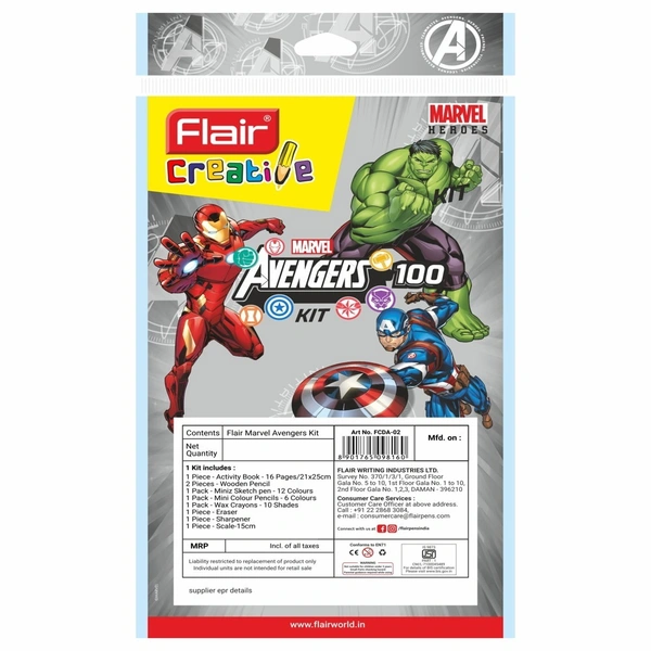 Flair Marvel Avengers Stationery Kit - 9 Pieces: 1 Unit - 1 Unit