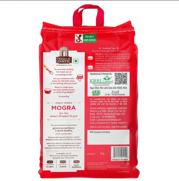 India Gate Mogra Basmati Rice  - 10kg