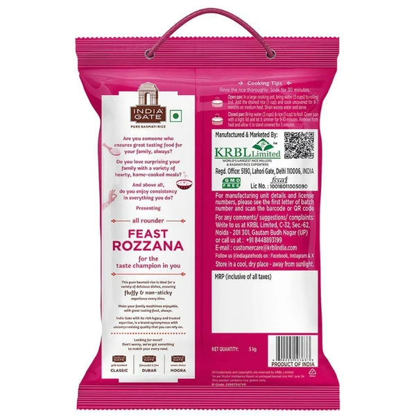 India Gate Rozana Basmati Rice - 5kg