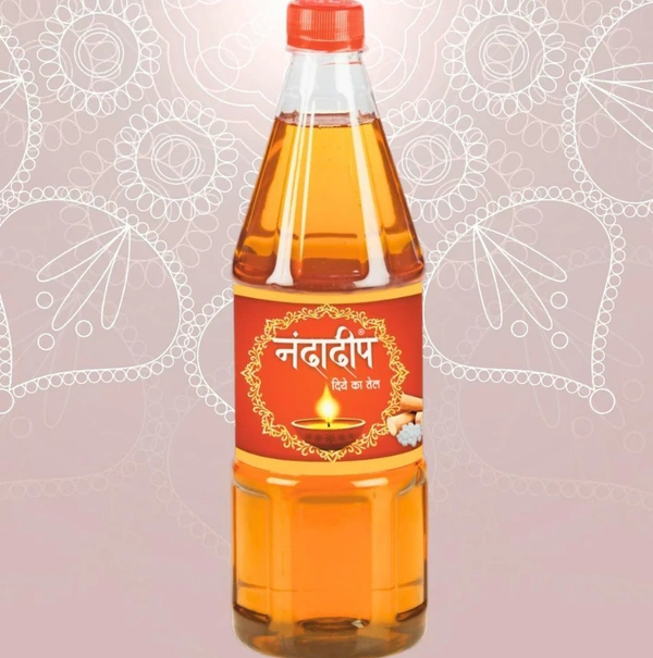 Nandadip Pooja Oil 900ml enriched with Til, Sandalwood, Camphor | Lamp Oil | Puja Oil | Deepam Oil | Used in Pooja, Festivals havan - 900ml