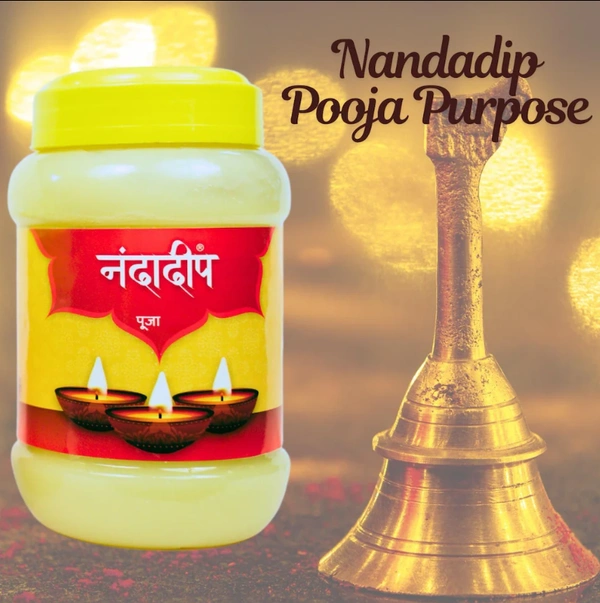 Nandadip Pooja Ghee 1 Litre | Traditional Pooja Ghee | High Quality | Used in Pooja, Festivals, Havan - 1kg