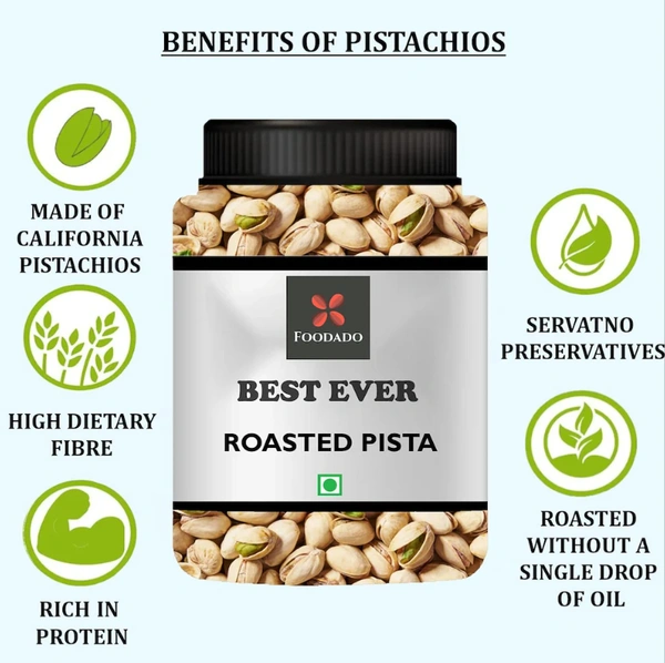 FOODADO Premium (250gm) California Roasted & Salted Pistachios - 250grams