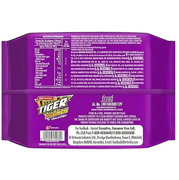 Britannia Tiger Krunch Choco Chip Cookies - 400grams