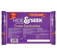 Parle Hide & Seek 4 Fun Flavours Choco Chip Creme Sandwich Biscuits - 400grams