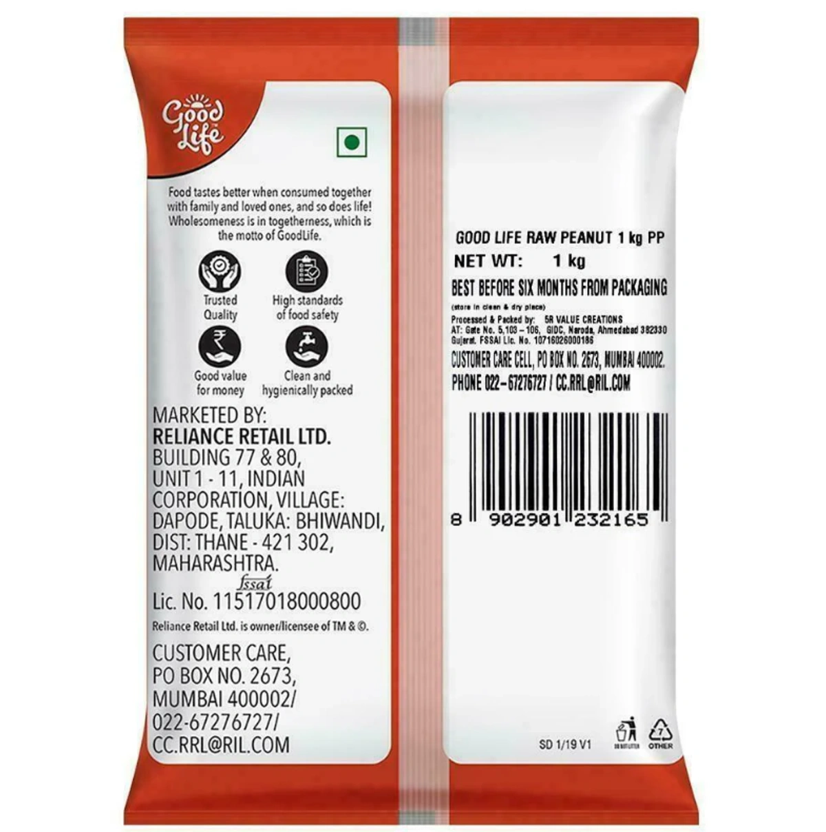 Good Life Raw Peanuts 1 Kg