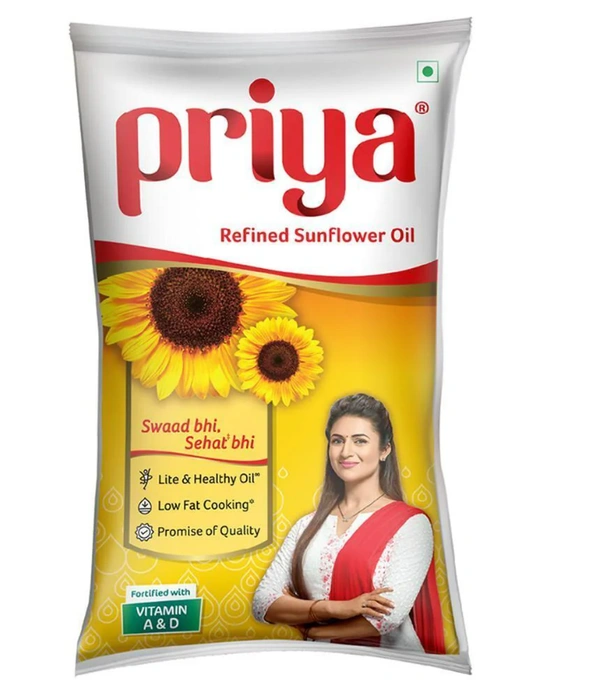 Priya Fortified Refined Sunflower Oil - 1L