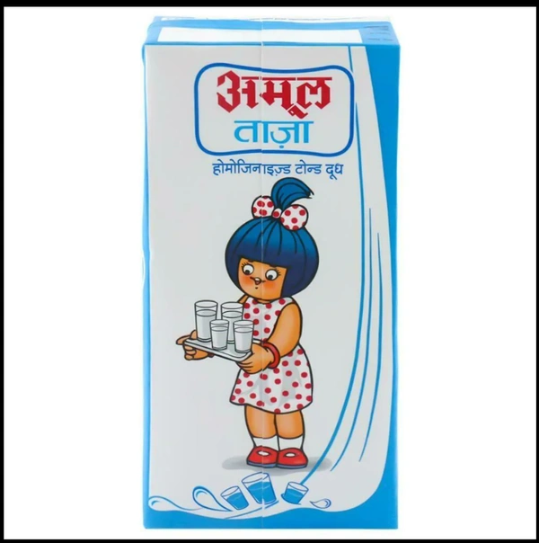 Amul Taaza Homogenised Toned Milk (Tetra Pak) - 1L