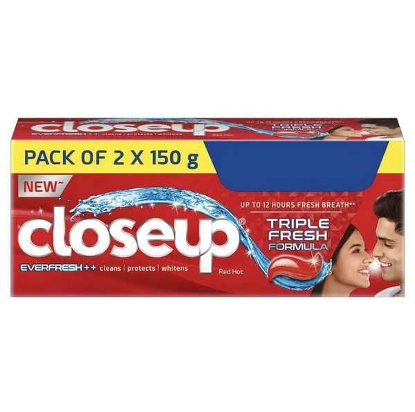 Closeup Everfresh+ Red Hot Gel Toothpaste 150 g (Pack of 2) - 300grams