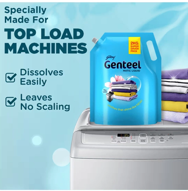 Genteel Godrej Genteel Matic Liquid Detergent Top Load Pouch: - 2kg