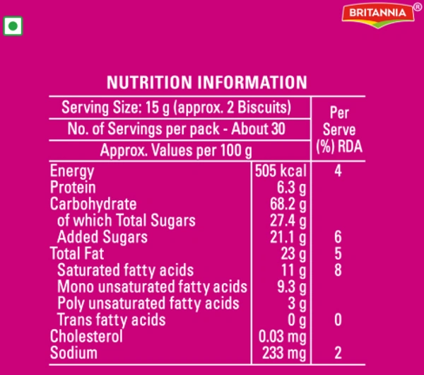 Britannia Britannia Good Day Fruit & Nut Cookies: - 455grams