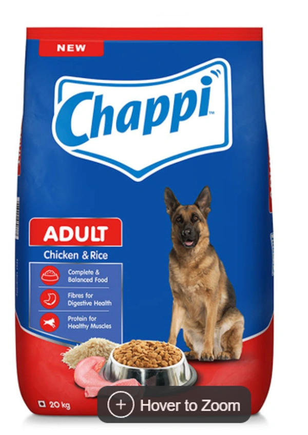 Pedigree Chappi Adult Chicken & Rice Dog Food: - 20 kg