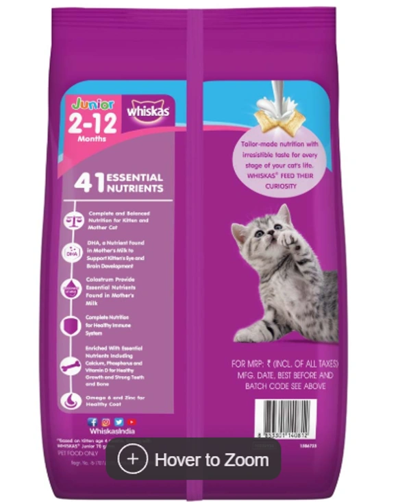  Whiskas Junior Ocean Fish With Milk (2-12 Months) - 11.1kg