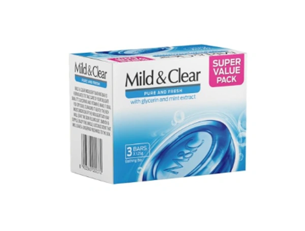 Mild & Clear Mild & Clear Pure & Fresh Bathing Bar with Glycerine & Mint: 4x125 g - 4x125 g