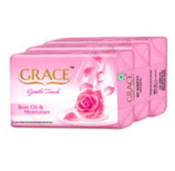 Grace Gentle Touch Beauty Soap Rose Oil & Moisturiser: - 3x150 g