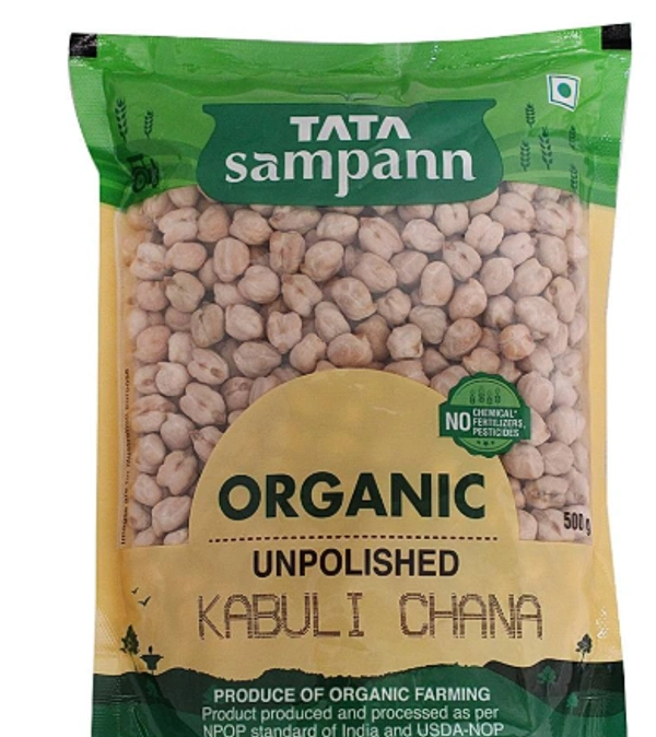  Tata Sampann  Tata Sampann Organic Unpolished Kabuli Chana:  - 500 g