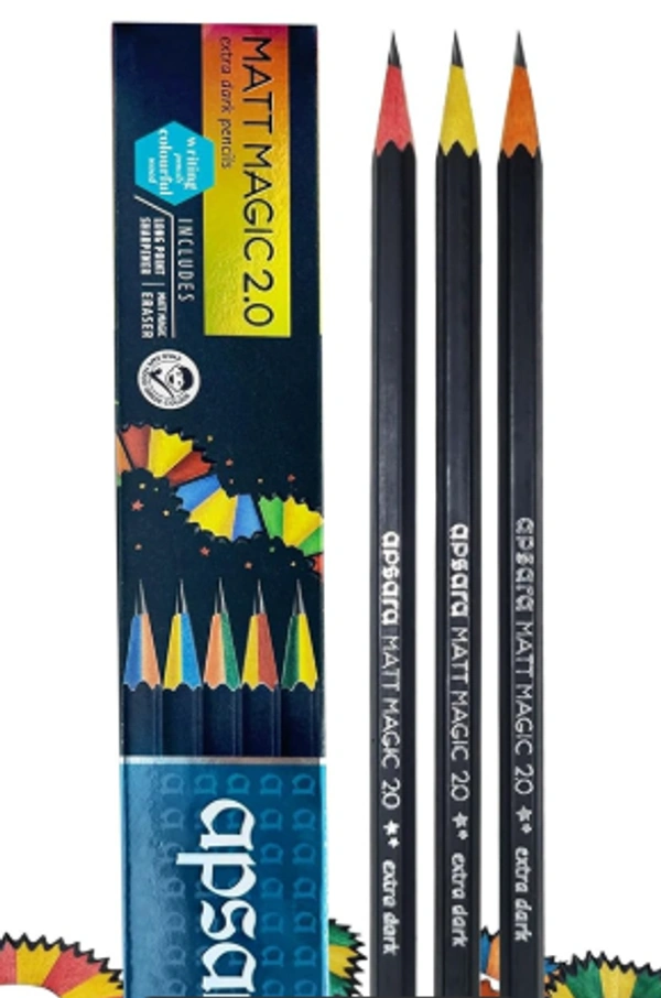 Apsara Matt Magic 2.0 Extra Dark Pencil: - 10 Pieces