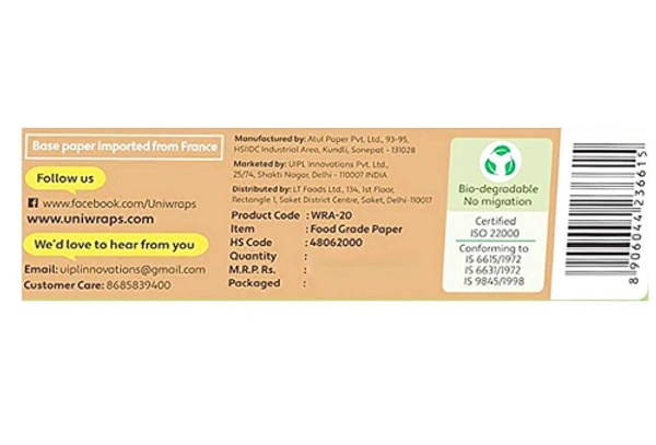 Oddy Oddy Uniwraps Food Wrapping Paper: - 20 Metres