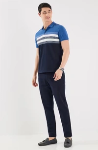 FRATINI Stripes Blended Fabric Polo Men's T-Shirt - S