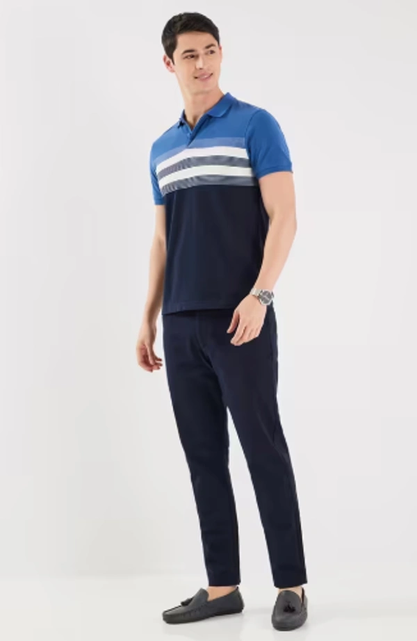 FRATINI Stripes Blended Fabric Polo Men's T-Shirt - S
