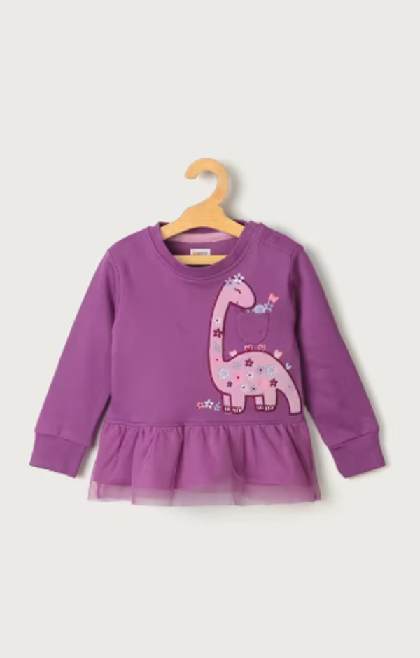 Karrot Solid Cotton Regular Fit Infant Girls Sweatshirt - 3-6 month