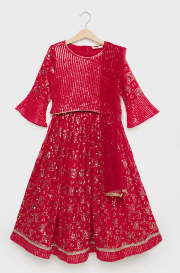 Karrot Solid Blended Fabric Regular Fit Girls Ethnic Set - 6-12 month