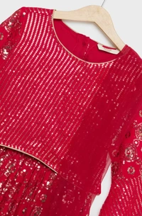 Karrot Solid Blended Fabric Regular Fit Girls Ethnic Set - 6-12 month