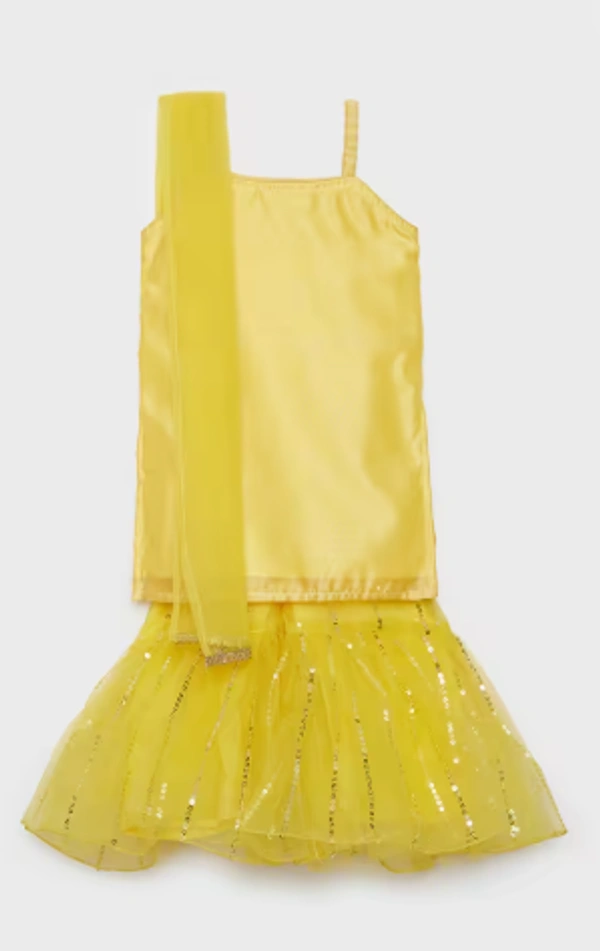 Karrot Solid Blended Fabric Girls Salwar Kurta Dupatta Set - 6-12 month