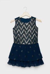 Stop Solid Blended Fabric Girls Ghaghara Choli Dupatta Set - 5-6 years