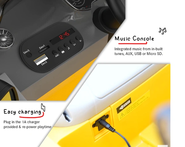 EMotorad Formula Fun AUDI TT RS TOY CAR (Yellow), 3Y+ - Yellow