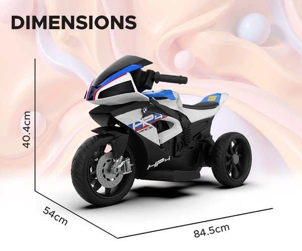 EMotorad Formula Fun BMW HP4 Ride-On Bike, White, 3Y+