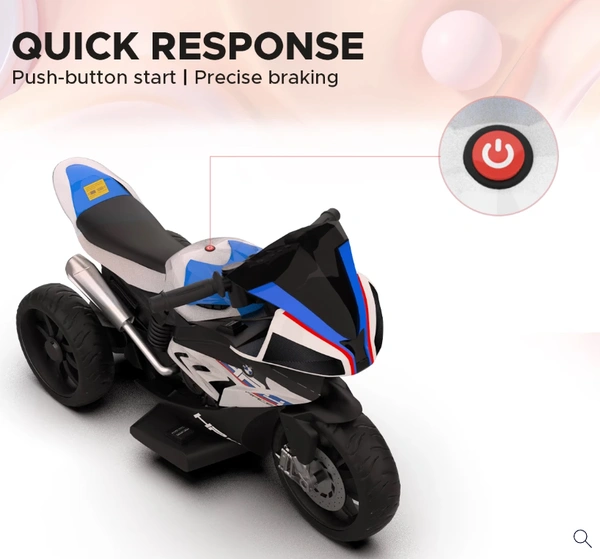 EMotorad Formula Fun BMW HP4 Ride-On Bike, White, 3Y+