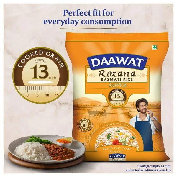 Daawat Rozana Super Basmati Rice: 5 kgs - 5kg