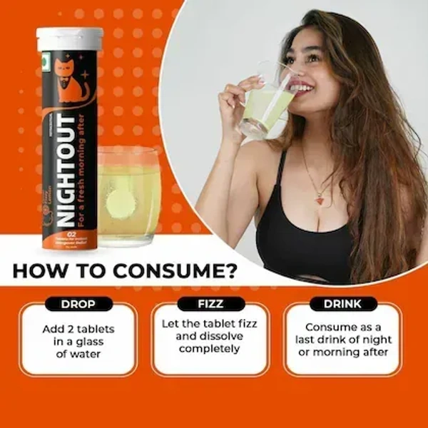 Fast Up Nightout Instant Hangover Relief Tablet - Fizzy Lemon: 10 Unit - 10unit