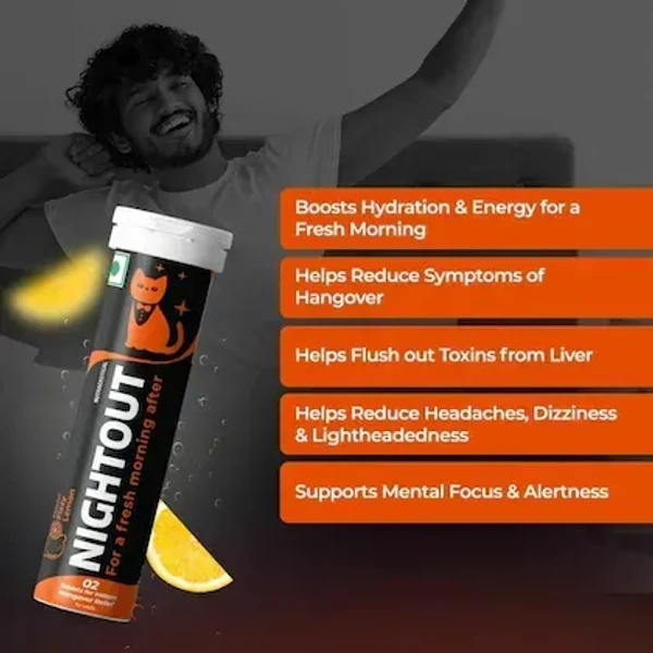 Fast Up Nightout Instant Hangover Relief Tablet - Fizzy Lemon: 10 Unit - 10unit