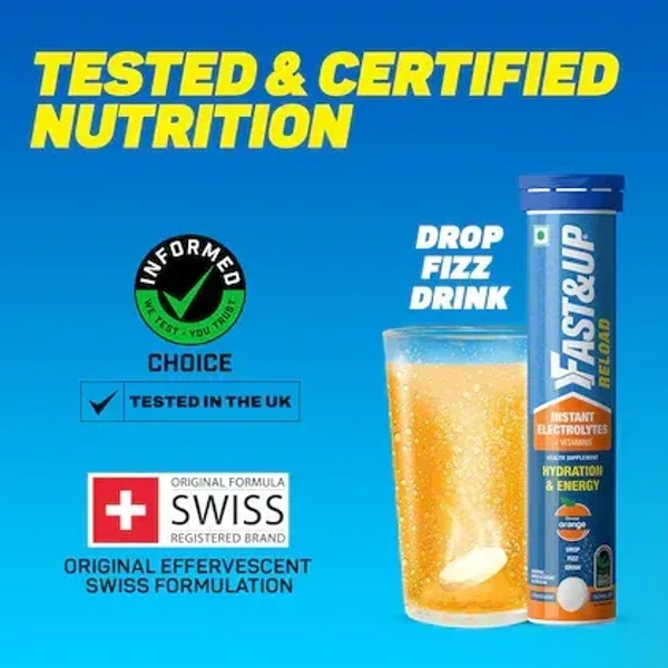  Fast & Up Reload Instant Electrolytes Tablet - Orange: 20 Unit - 20unit