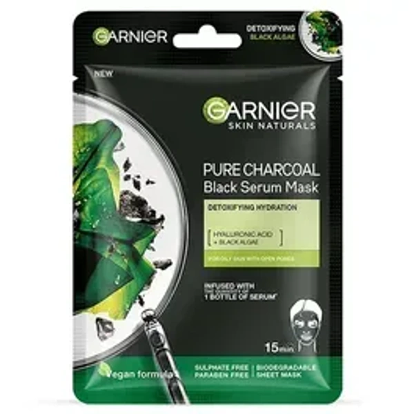  Garnier Black Serum Face Mask Pure Charcoal: 1 Unit - 1 unit