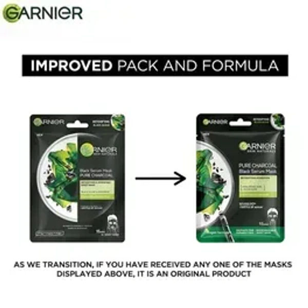  Garnier Black Serum Face Mask Pure Charcoal: 1 Unit - 1 unit