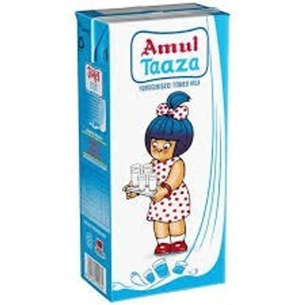 Amul Taaza Toned Milk: 1 Litre x 12 Units - 1 Litre x 12 Units