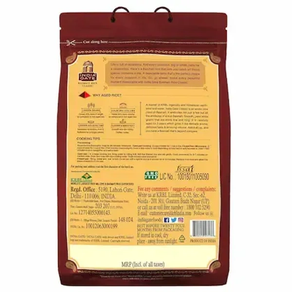  India Gate  India Gate Basmati Rice - Classic: 5 kgs - 5kg