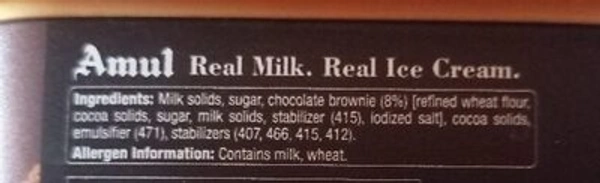 Amul Ice Cream - Chocolate Brownie: 540 g - 540g