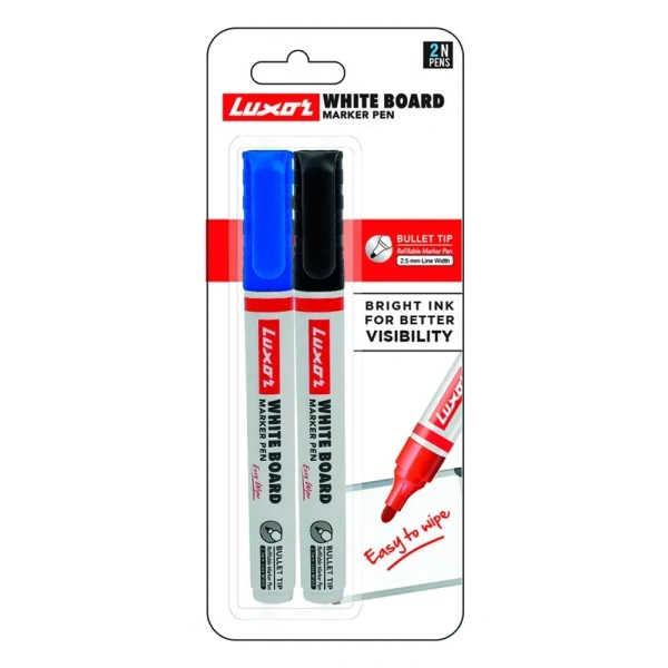 Luxor White Board Marker - Black & Blue: Pack of 2 - Pack of 2