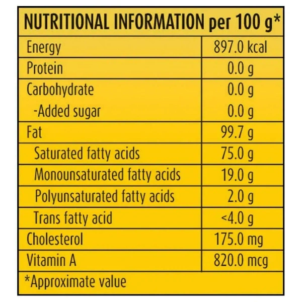Prabhat Prabhat Dairy Cow Ghee Pouch (1 L): 902 g - 1L