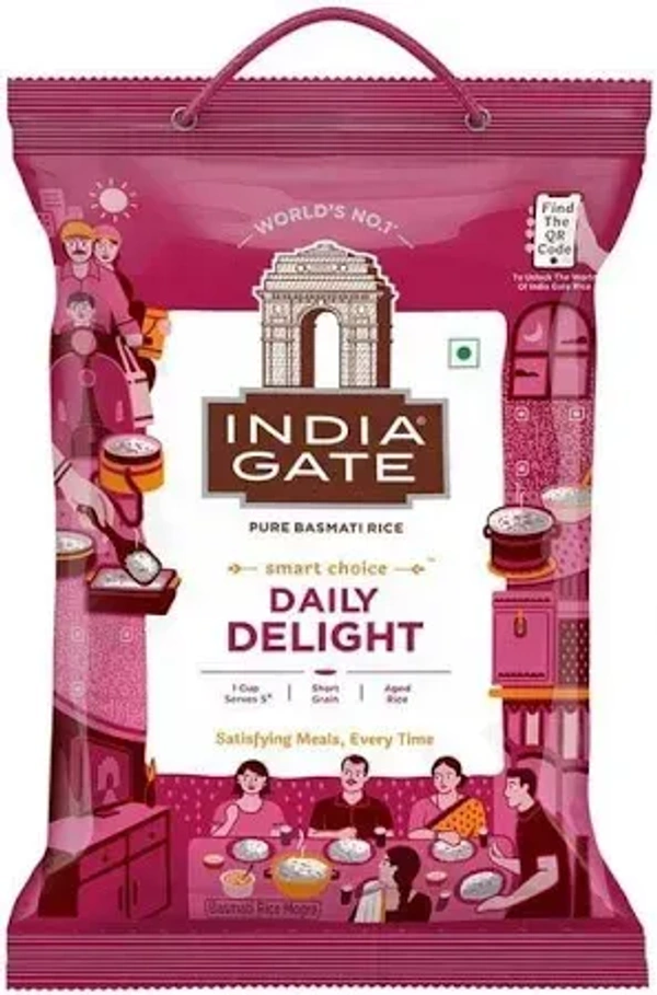 India Gate Pure Basmati Rice - Daily Delight: 5 Kgs - 5kg