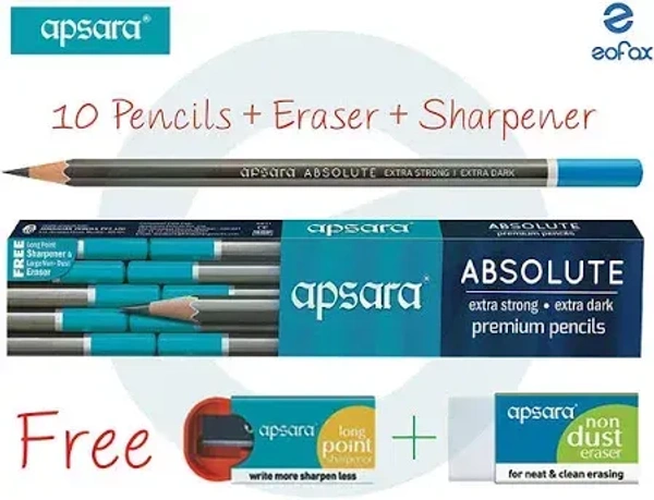 Apsara Absolute Pencil: 10 Pieces - 1 Unit