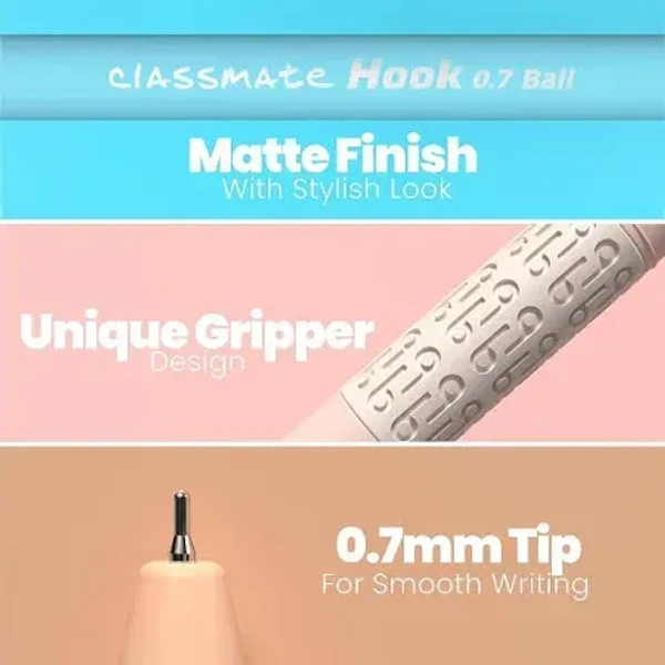 Classmate Hook Ball Pen Colourfast - 10 Pieces: 1 Unit - 10 Pieces: 1 Unit