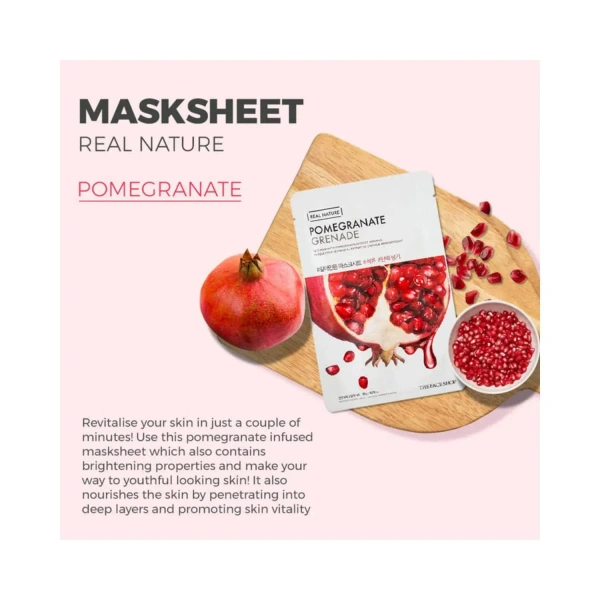 The Face Shop Real Nature Pomegranate Sheet Mask: 20 g - 20