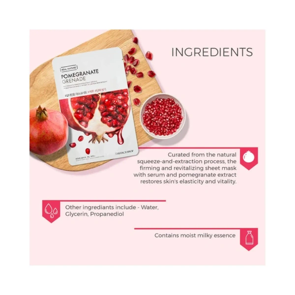  The Face Shop Real Nature Pomegranate Sheet Mask: 20 g - 20