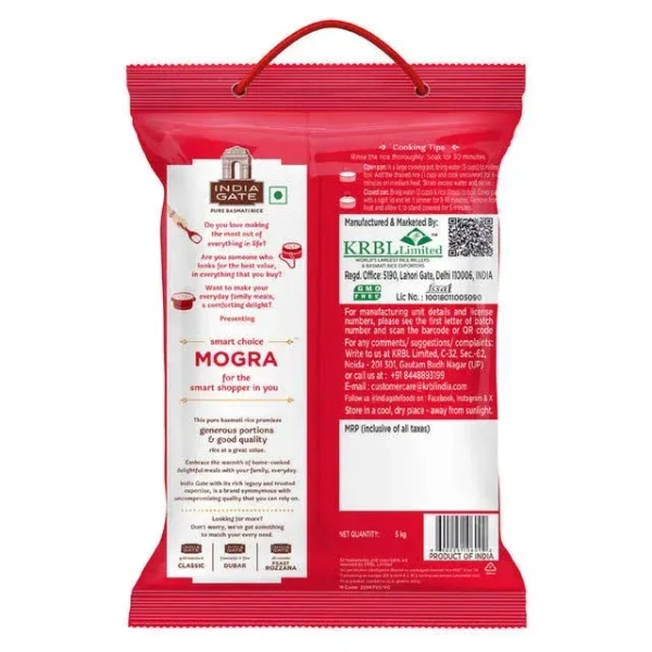 India Gate Basmati Rice - Mogra: 5 kgs - 5kg